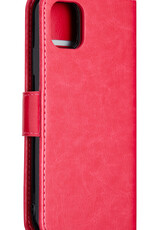 NoXx Hoes Geschikt voor iPhone 13 Pro Hoesje Bookcase Hoes 2-in-1 Uitneembaar Cover Hard Case - Donkerroze