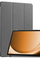 Nomfy Hoes Geschikt voor Samsung Galaxy Tab A9 Plus Hoes Tri-fold Tablet Hoesje Case - Hoesje Geschikt voor Samsung Tab A9 Plus Hoesje Hardcover Bookcase - Grijs