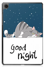 Nomfy Hoes Geschikt voor Samsung Galaxy Tab A9 Plus Hoes Tri-fold Tablet Hoesje Case - Hoesje Geschikt voor Samsung Tab A9 Plus Hoesje Hardcover Bookcase - Kat