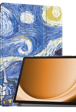 Nomfy Hoes Geschikt voor Samsung Galaxy Tab A9 Plus Hoes Tri-fold Tablet Hoesje Case - Hoesje Geschikt voor Samsung Tab A9 Plus Hoesje Hardcover Bookcase - Sterrenhemel