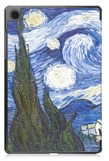 Nomfy Hoes Geschikt voor Samsung Galaxy Tab A9 Plus Hoes Tri-fold Tablet Hoesje Case - Hoesje Geschikt voor Samsung Tab A9 Plus Hoesje Hardcover Bookcase - Sterrenhemel