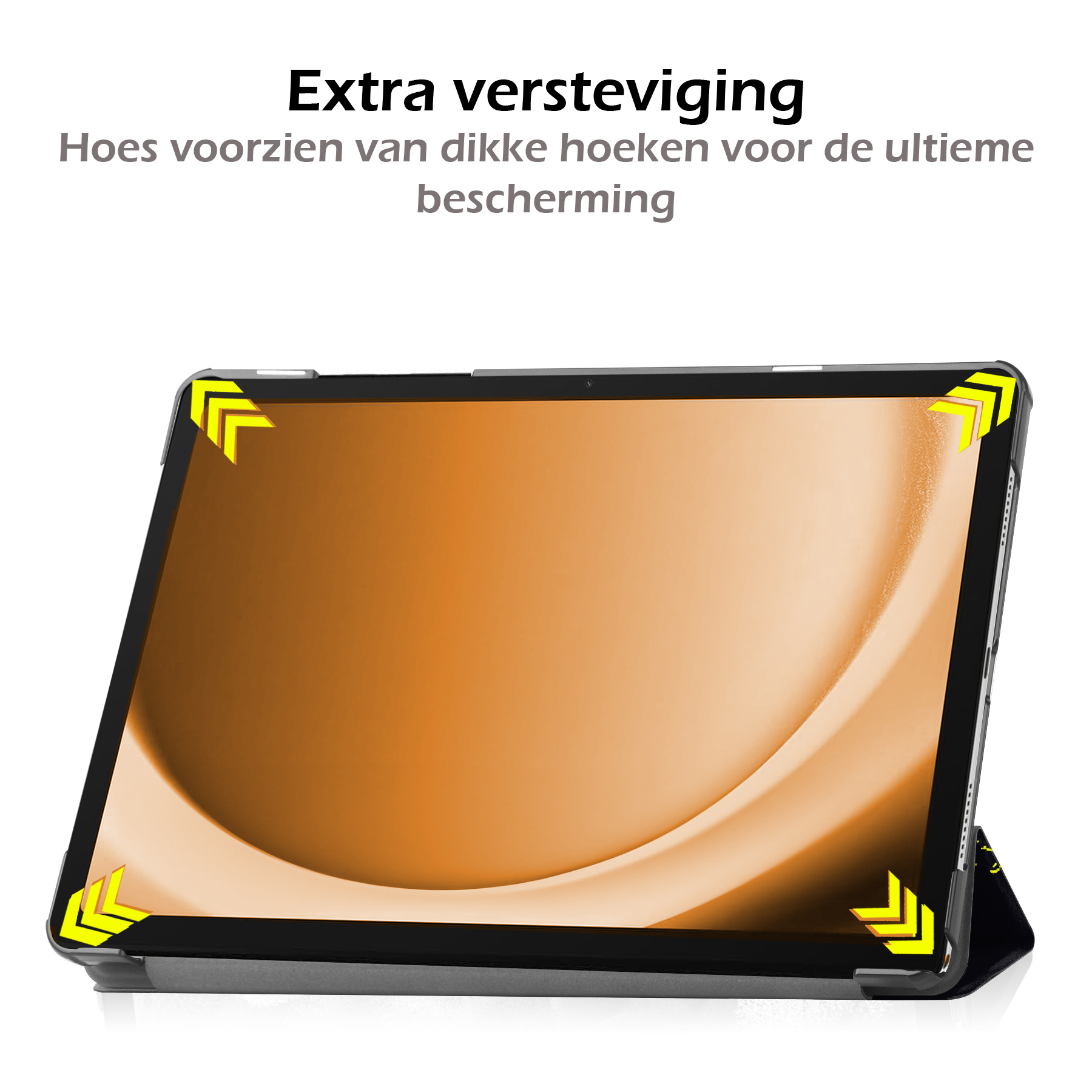 Nomfy Hoes Geschikt voor Samsung Galaxy Tab A9 Plus Hoes Tri-fold Tablet Hoesje Case - Hoesje Geschikt voor Samsung Tab A9 Plus Hoesje Hardcover Bookcase - Don't Touch Me