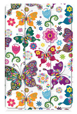Nomfy Hoes Geschikt voor Samsung Galaxy Tab A9 Plus Hoes Tri-fold Tablet Hoesje Case - Hoesje Geschikt voor Samsung Tab A9 Plus Hoesje Hardcover Bookcase - Vlinders