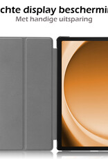 Nomfy Hoes Geschikt voor Samsung Galaxy Tab A9 Plus Hoes Tri-fold Tablet Hoesje Case - Hoesje Geschikt voor Samsung Tab A9 Plus Hoesje Hardcover Bookcase - Zwart