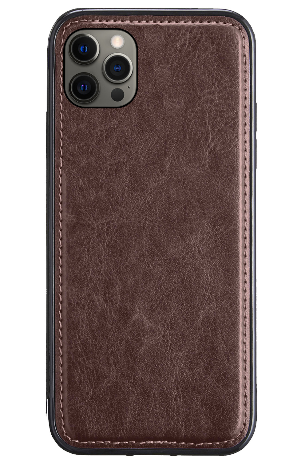 BASEY. Hoes Geschikt voor iPhone 13 Pro Hoesje Bookcase Hoes 2-in-1 Cover - Hoesje Geschikt voor iPhone 13 Pro Hoes 2-in-1 Hoesje Case - Bruin