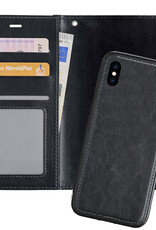 Nomfy Hoesje Geschikt voor iPhone Xs Hoesje 2-in-1 Bookcase Hoes Case Uitneembaar - Hoes Geschikt voor iPhone Xs Hoes Cover - Zwart