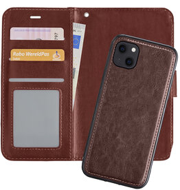 Nomfy Nomfy iPhone 13 2-in-1 Hoesje BookCase Uitneembaar - Bruin
