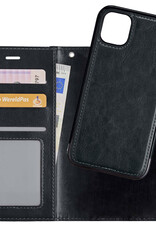 NoXx Hoes Geschikt voor iPhone 13 Hoesje Bookcase Hoes 2-in-1 Uitneembaar Cover Hard Case - Zwart
