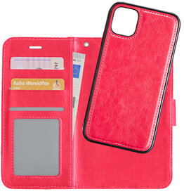 NoXx NoXx iPhone 13 2-in-1 Hoesje BookCase Uitneembaar - Donkerroze
