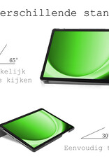 BASEY. Hoesje Geschikt voor Samsung Galaxy Tab A9 Hoes Case Tablet Hoesje Tri-fold Met Screenprotector - Hoes Geschikt voor Samsung Tab A9 Hoesje Hard Cover Bookcase Hoes - Donkergroen