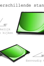 BASEY. Hoesje Geschikt voor Samsung Galaxy Tab A9 Hoes Case Tablet Hoesje Tri-fold Met Screenprotector - Hoes Geschikt voor Samsung Tab A9 Hoesje Hard Cover Bookcase Hoes - Donkerrood