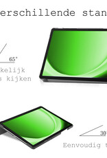 BASEY. Hoesje Geschikt voor Samsung Galaxy Tab A9 Hoes Case Tablet Hoesje Tri-fold Met Screenprotector - Hoes Geschikt voor Samsung Tab A9 Hoesje Hard Cover Bookcase Hoes - Paars