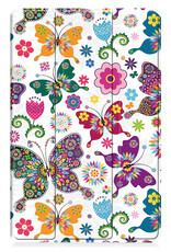 BASEY. Hoesje Geschikt voor Samsung Galaxy Tab A9 Hoes Case Tablet Hoesje Tri-fold Met Screenprotector - Hoes Geschikt voor Samsung Tab A9 Hoesje Hard Cover Bookcase Hoes - Vlinders