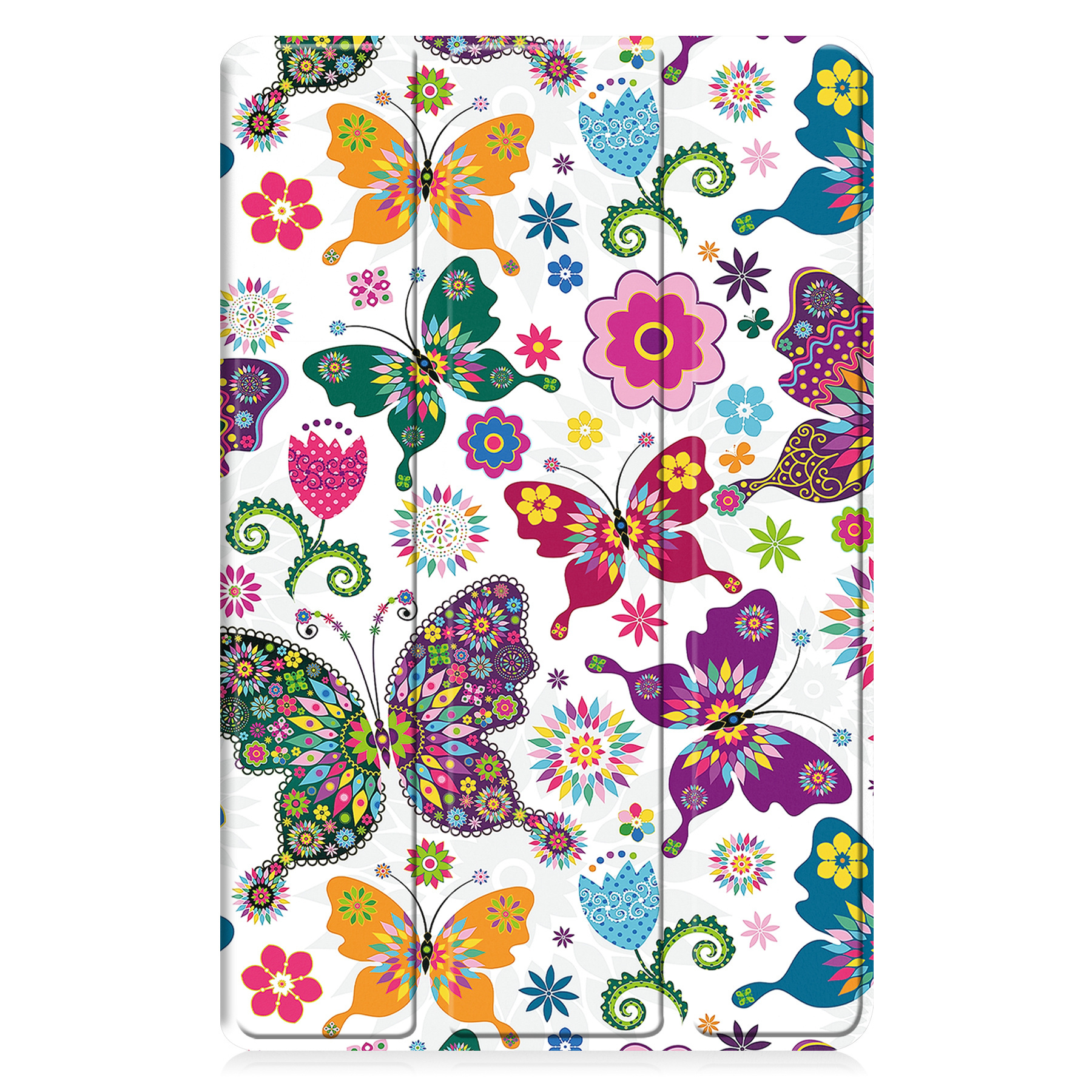 BASEY. Hoesje Geschikt voor Samsung Galaxy Tab A9 Hoes Case Tablet Hoesje Tri-fold Met Screenprotector - Hoes Geschikt voor Samsung Tab A9 Hoesje Hard Cover Bookcase Hoes - Vlinders