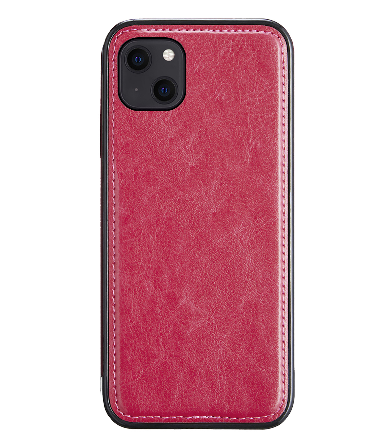 BASEY. Hoes Geschikt voor iPhone 13 Hoesje Bookcase Hoes 2-in-1 Cover - Hoesje Geschikt voor iPhone 13 Hoes 2-in-1 Hoesje Case - Donkerroze