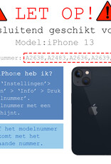 BASEY. Hoes Geschikt voor iPhone 13 Hoesje Bookcase Hoes 2-in-1 Cover - Hoesje Geschikt voor iPhone 13 Hoes 2-in-1 Hoesje Case - Donkerroze