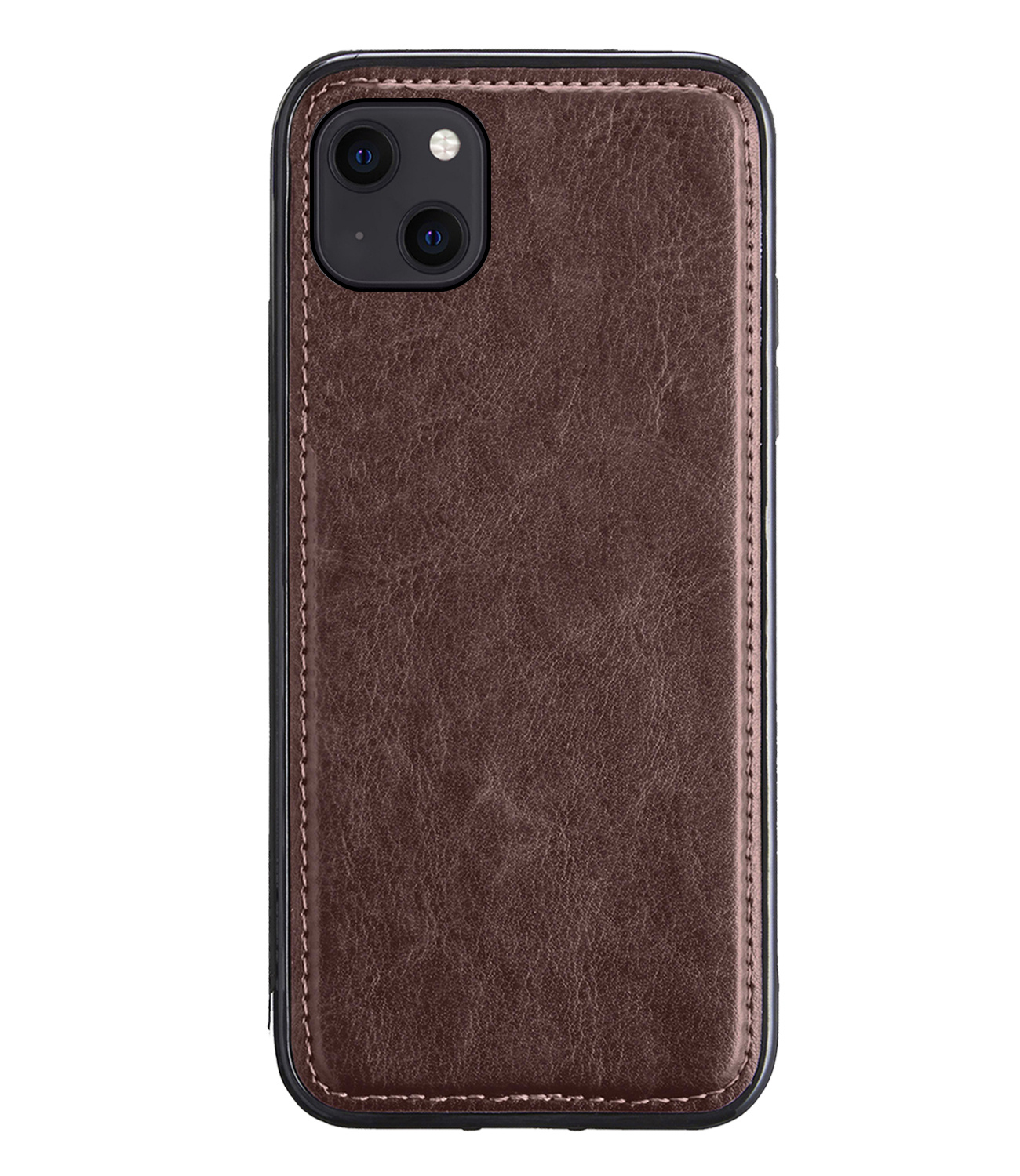 BASEY. Hoes Geschikt voor iPhone 13 Hoesje Bookcase Hoes 2-in-1 Cover - Hoesje Geschikt voor iPhone 13 Hoes 2-in-1 Hoesje Case - Bruin