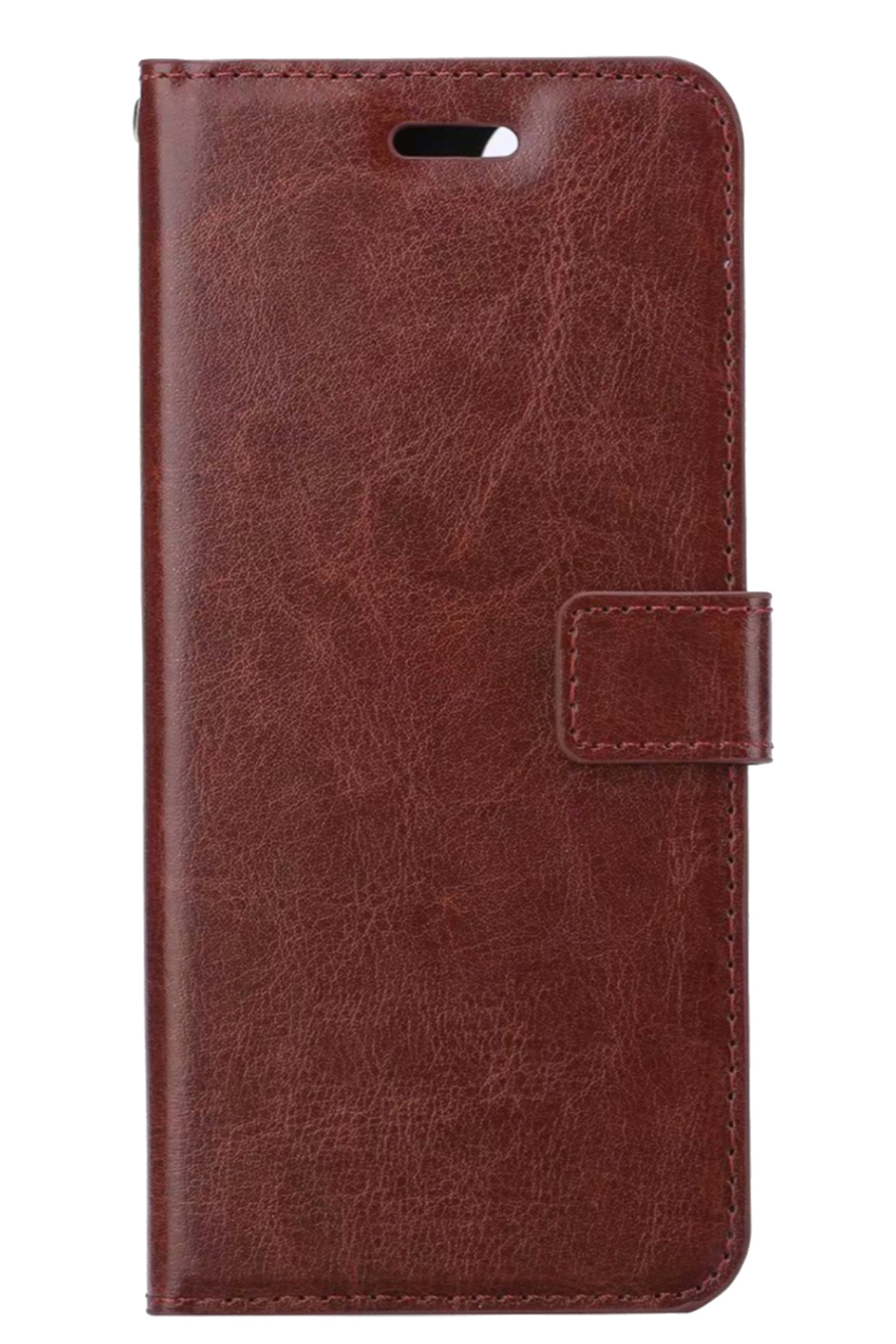 BASEY. Hoes Geschikt voor iPhone 13 Hoesje Bookcase Hoes 2-in-1 Cover - Hoesje Geschikt voor iPhone 13 Hoes 2-in-1 Hoesje Case - Bruin
