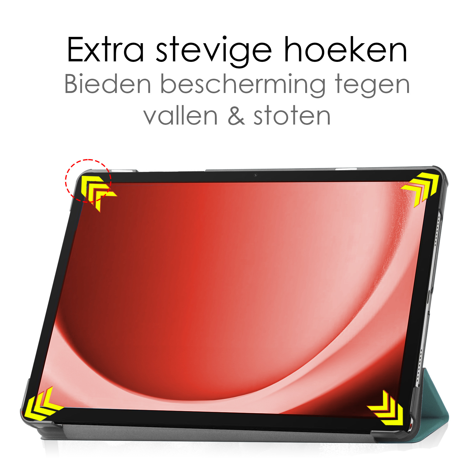 NoXx Hoesje Geschikt voor Samsung Galaxy Tab A9 Hoesje Case Hard Cover Hoes Book Case Met Screenprotector - Donkergroen