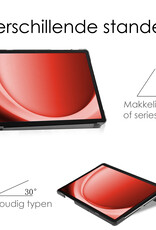 NoXx Hoesje Geschikt voor Samsung Galaxy Tab A9 Hoesje Case Hard Cover Hoes Book Case Met Screenprotector - Donkerrood