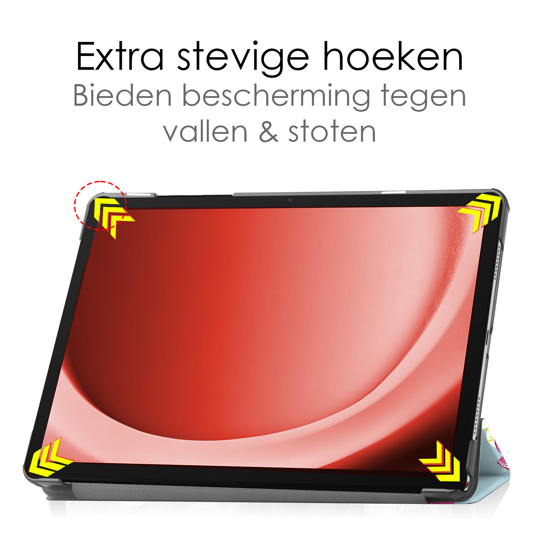 NoXx Hoesje Geschikt voor Samsung Galaxy Tab A9 Hoesje Case Hard Cover Hoes Book Case Met Screenprotector - Eenhoorn