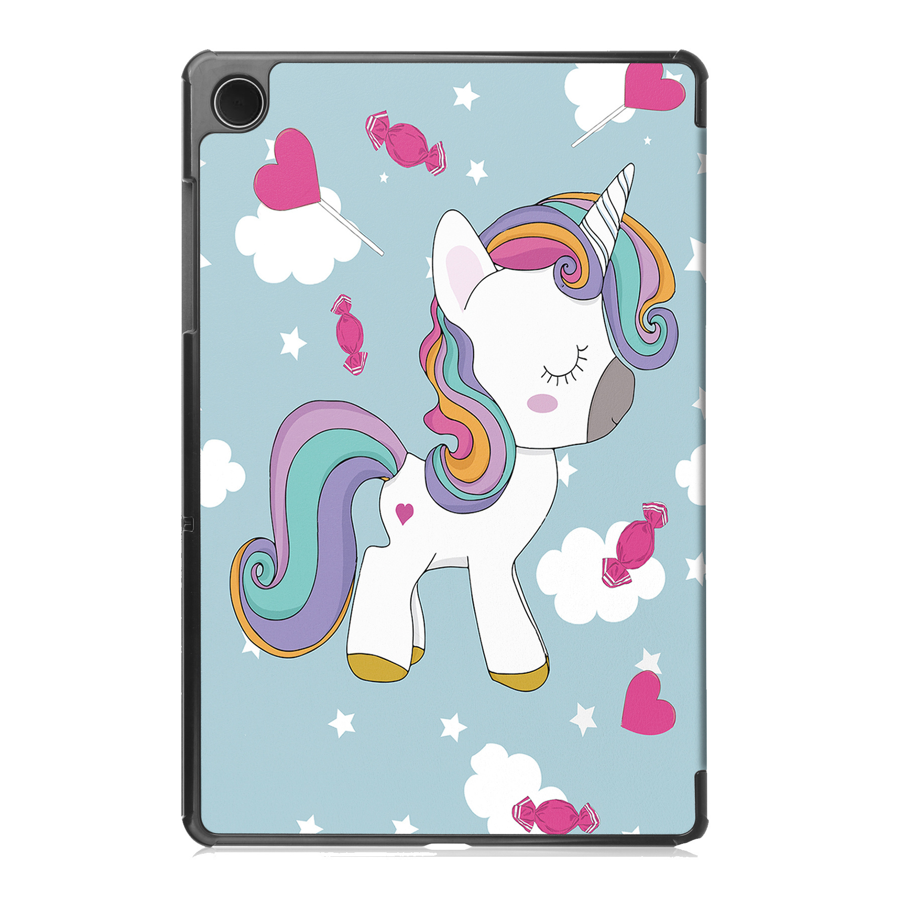 NoXx Hoesje Geschikt voor Samsung Galaxy Tab A9 Hoesje Case Hard Cover Hoes Book Case Met Screenprotector - Eenhoorn