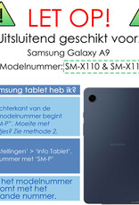 NoXx Hoesje Geschikt voor Samsung Galaxy Tab A9 Hoesje Case Hard Cover Hoes Book Case Met Screenprotector - Lichtblauw