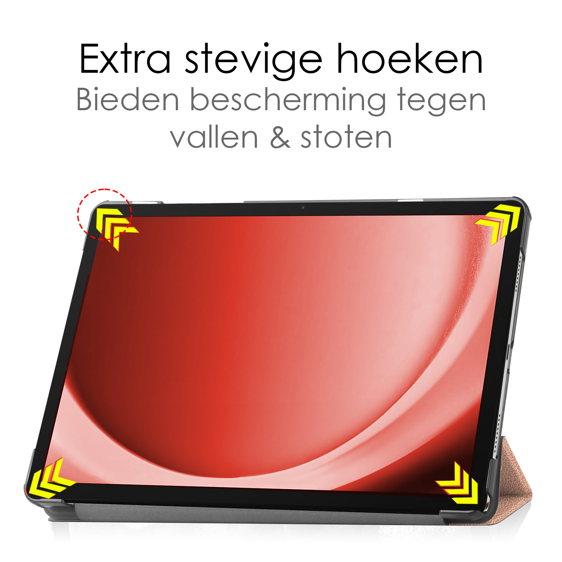 NoXx Hoesje Geschikt voor Samsung Galaxy Tab A9 Hoesje Case Hard Cover Hoes Book Case Met Screenprotector - Rosé goud