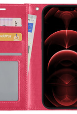 Nomfy Hoesje Geschikt voor iPhone 13 Mini Hoesje 2-in-1 Bookcase Hoes Case Uitneembaar - Hoes Geschikt voor iPhone 13 Mini Hoes Cover - Donkerroze