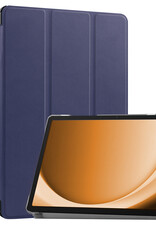 Nomfy Hoes Geschikt voor Samsung Galaxy Tab A9 Hoes Tri-fold Tablet Hoesje Case Met Screenprotector - Hoesje Geschikt voor Samsung Tab A9 Hoesje Hardcover Bookcase - Donkerblauw