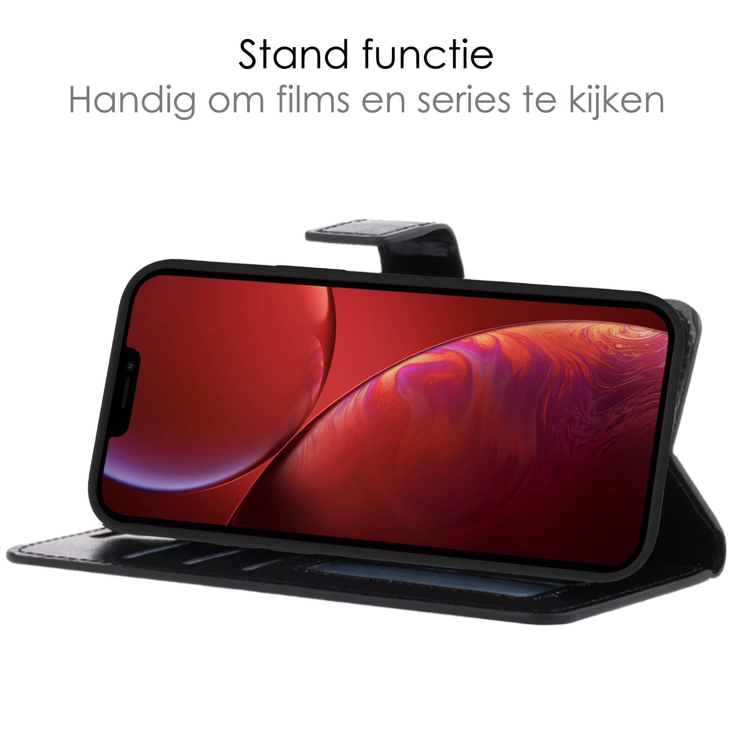 NoXx Hoes Geschikt voor iPhone 13 Mini Hoesje Bookcase Hoes 2-in-1 Uitneembaar Cover Hard Case - Zwart