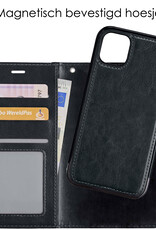 NoXx Hoes Geschikt voor iPhone 13 Mini Hoesje Bookcase Hoes 2-in-1 Uitneembaar Cover Hard Case - Zwart