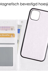 NoXx Hoes Geschikt voor iPhone 13 Mini Hoesje Bookcase Hoes 2-in-1 Uitneembaar Cover Hard Case - Wit