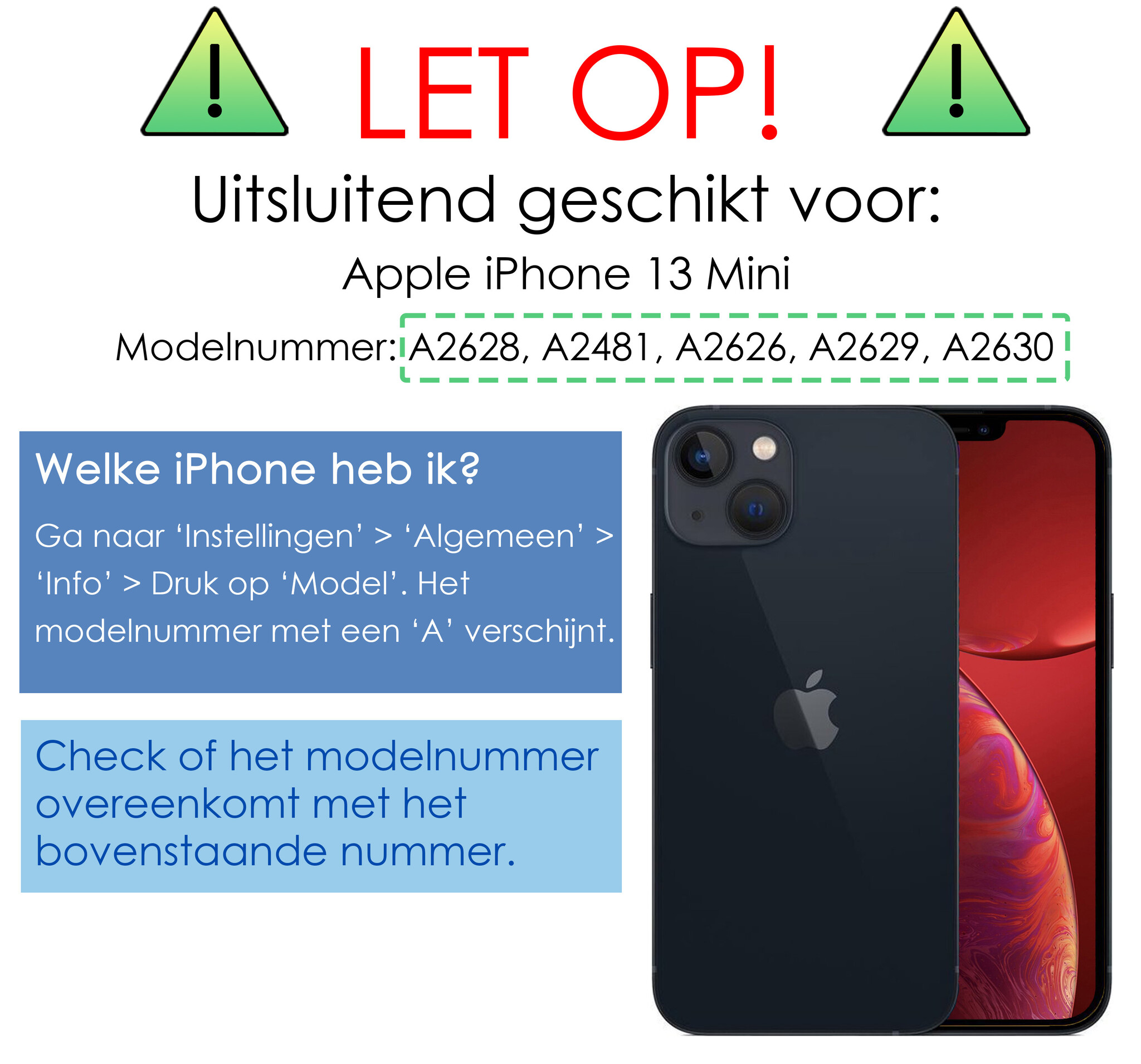 NoXx Hoes Geschikt voor iPhone 13 Mini Hoesje Bookcase Hoes 2-in-1 Uitneembaar Cover Hard Case - Wit