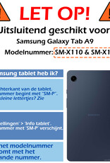 Nomfy Hoes Geschikt voor Samsung Galaxy Tab A9 Hoes Tri-fold Tablet Hoesje Case Met Screenprotector - Hoesje Geschikt voor Samsung Tab A9 Hoesje Hardcover Bookcase - Kat