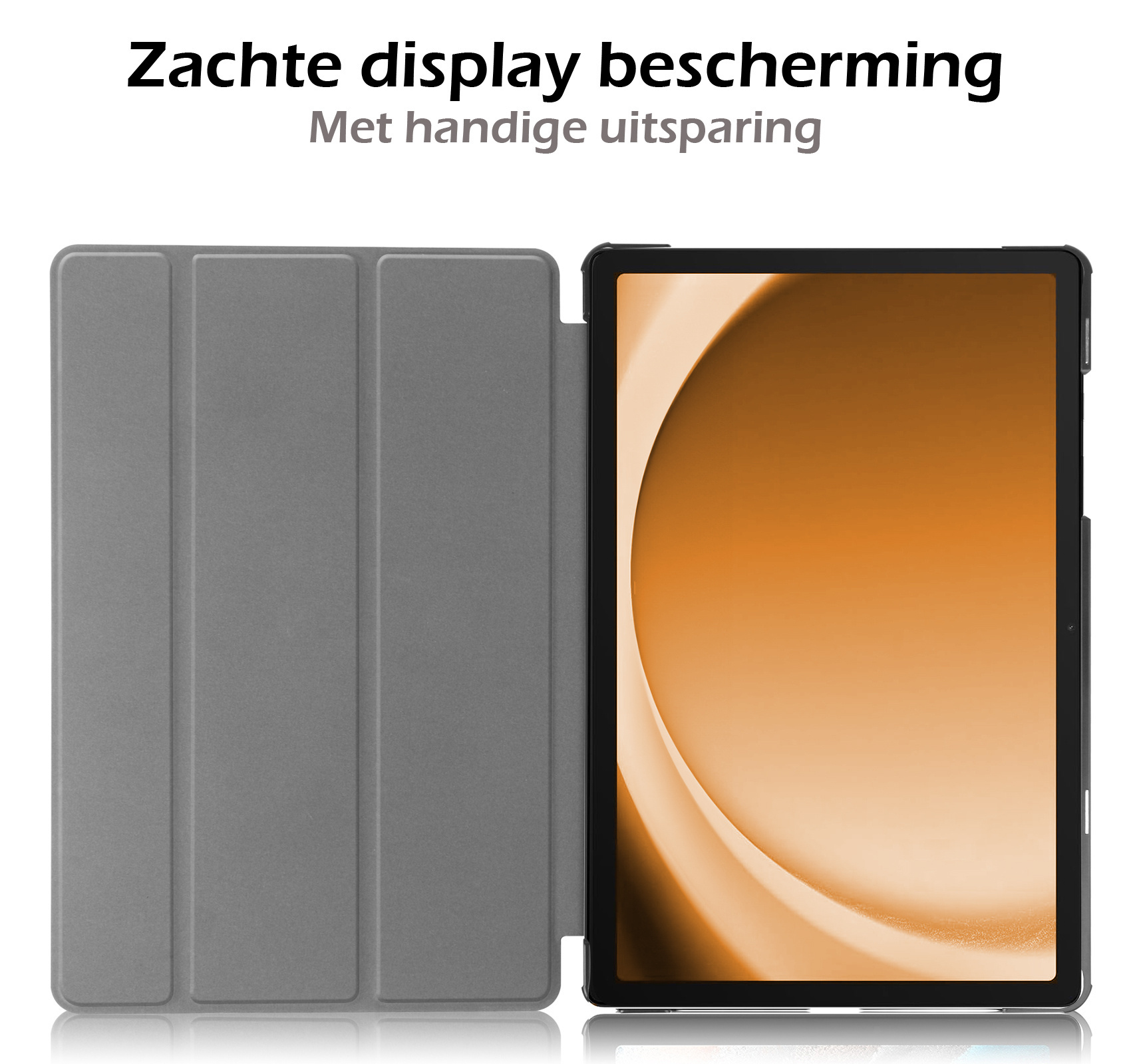 Nomfy Hoes Geschikt voor Samsung Galaxy Tab A9 Hoes Tri-fold Tablet Hoesje Case Met Screenprotector - Hoesje Geschikt voor Samsung Tab A9 Hoesje Hardcover Bookcase - Kat