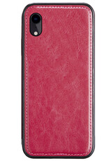 BASEY. Hoes Geschikt voor iPhone XR Hoesje Bookcase Hoes 2-in-1 Cover - Hoesje Geschikt voor iPhone XR Hoes 2-in-1 Hoesje Case - Donkerroze