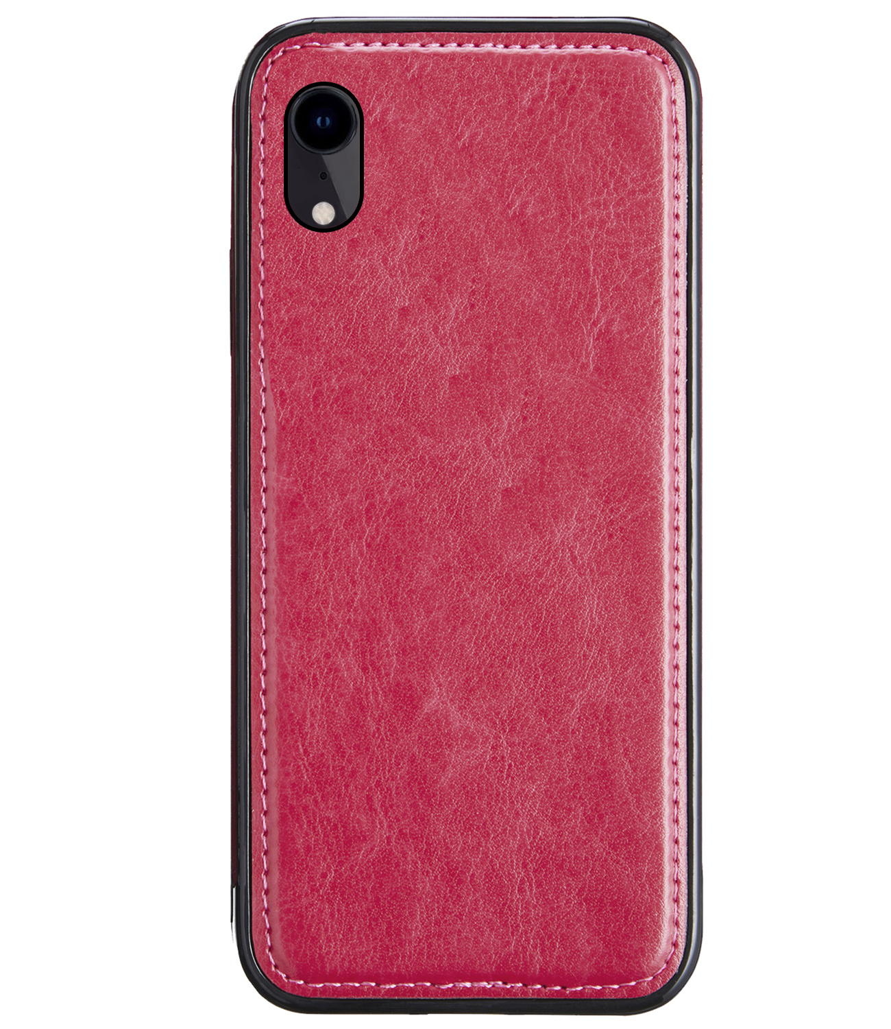 BASEY. Hoes Geschikt voor iPhone XR Hoesje Bookcase Hoes 2-in-1 Cover - Hoesje Geschikt voor iPhone XR Hoes 2-in-1 Hoesje Case - Donkerroze