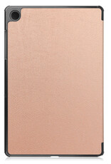 Nomfy Hoes Geschikt voor Samsung Galaxy Tab A9 Hoes Tri-fold Tablet Hoesje Case Met Screenprotector - Hoesje Geschikt voor Samsung Tab A9 Hoesje Hardcover Bookcase - Rosé goud