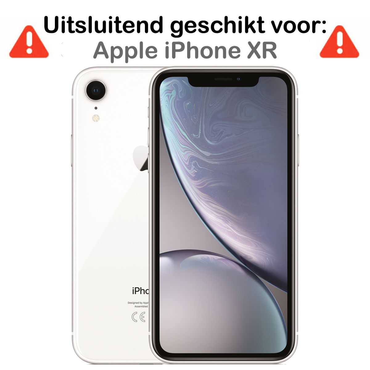 BASEY. Hoes Geschikt voor iPhone XR Hoesje Bookcase Hoes 2-in-1 Cover - Hoesje Geschikt voor iPhone XR Hoes 2-in-1 Hoesje Case - Wit
