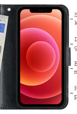 BASEY. Hoes Geschikt voor iPhone XR Hoesje Bookcase Hoes 2-in-1 Cover - Hoesje Geschikt voor iPhone XR Hoes 2-in-1 Hoesje Case - Zwart