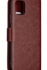 NoXx Hoes Geschikt voor iPhone 13 Mini Hoesje Bookcase Hoes 2-in-1 Uitneembaar Cover Hard Case - Bruin