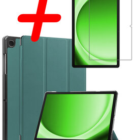 BASEY. BASEY. Samsung Galaxy Tab A9 Hoes Met Screenprotector - Donkergroen