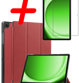 BASEY. BASEY. Samsung Galaxy Tab A9 Hoes Met Screenprotector - Donkerrood