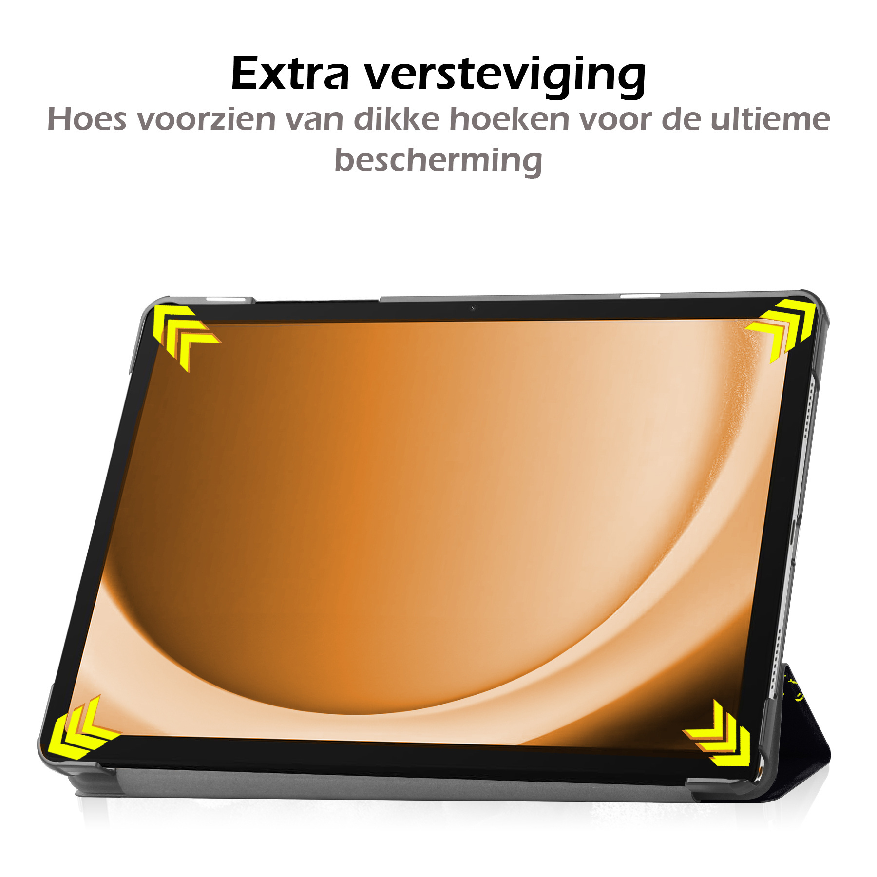 Nomfy Hoes Geschikt voor Samsung Galaxy Tab A9 Hoes Tri-fold Tablet Hoesje Case Met Screenprotector - Hoesje Geschikt voor Samsung Tab A9 Hoesje Hardcover Bookcase - Don't Touch Me