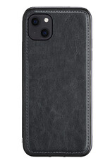 BASEY. Hoes Geschikt voor iPhone 13 Mini Hoesje Bookcase Hoes 2-in-1 Cover - Hoesje Geschikt voor iPhone 13 Mini Hoes 2-in-1 Hoesje Case - Zwart