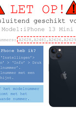 BASEY. Hoes Geschikt voor iPhone 13 Mini Hoesje Bookcase Hoes 2-in-1 Cover - Hoesje Geschikt voor iPhone 13 Mini Hoes 2-in-1 Hoesje Case - Zwart