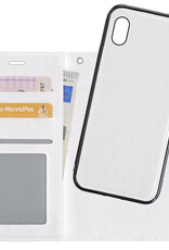 NoXx Hoes Geschikt voor iPhone XR Hoesje Bookcase Hoes 2-in-1 Uitneembaar Cover Hard Case - Wit
