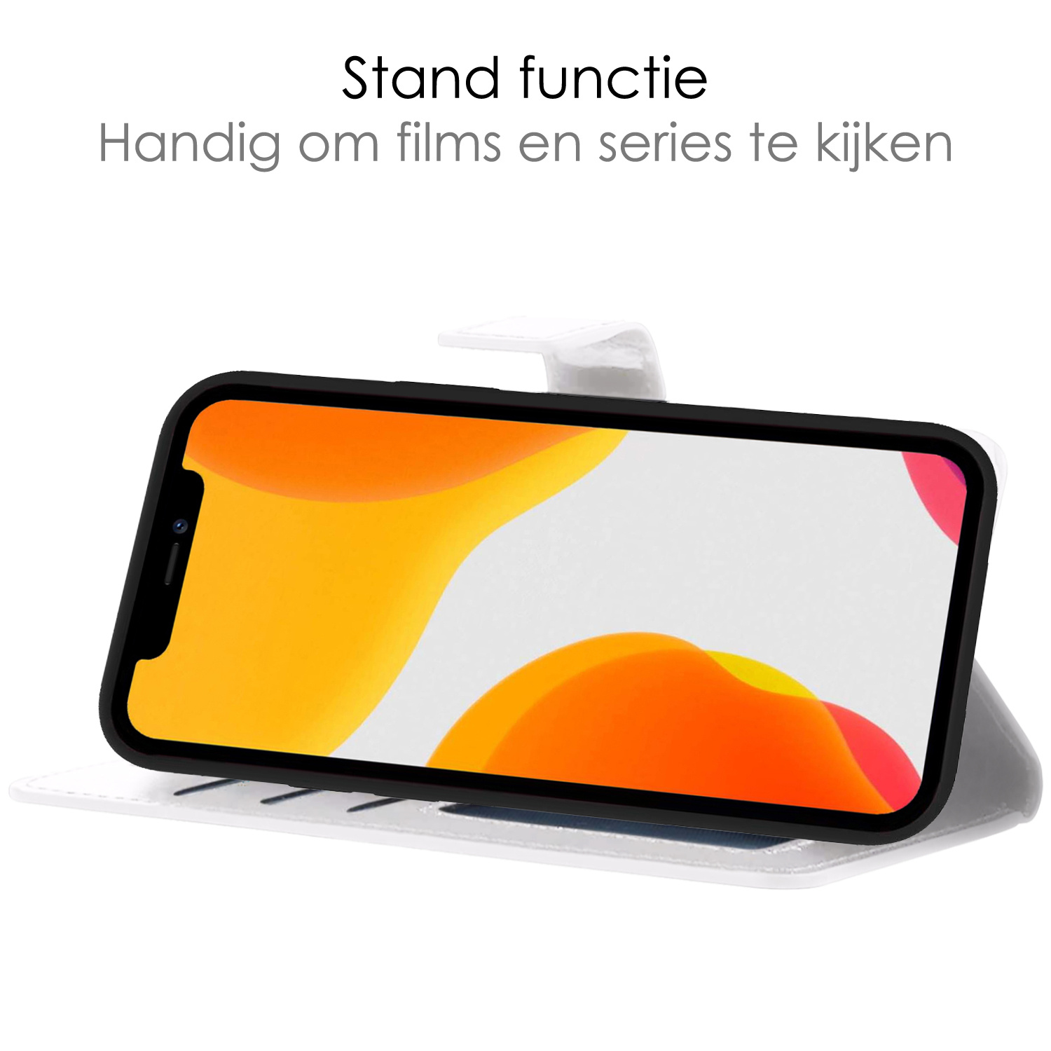 NoXx Hoes Geschikt voor iPhone XR Hoesje Bookcase Hoes 2-in-1 Uitneembaar Cover Hard Case - Wit