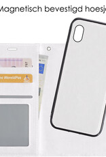 NoXx Hoes Geschikt voor iPhone XR Hoesje Bookcase Hoes 2-in-1 Uitneembaar Cover Hard Case - Wit